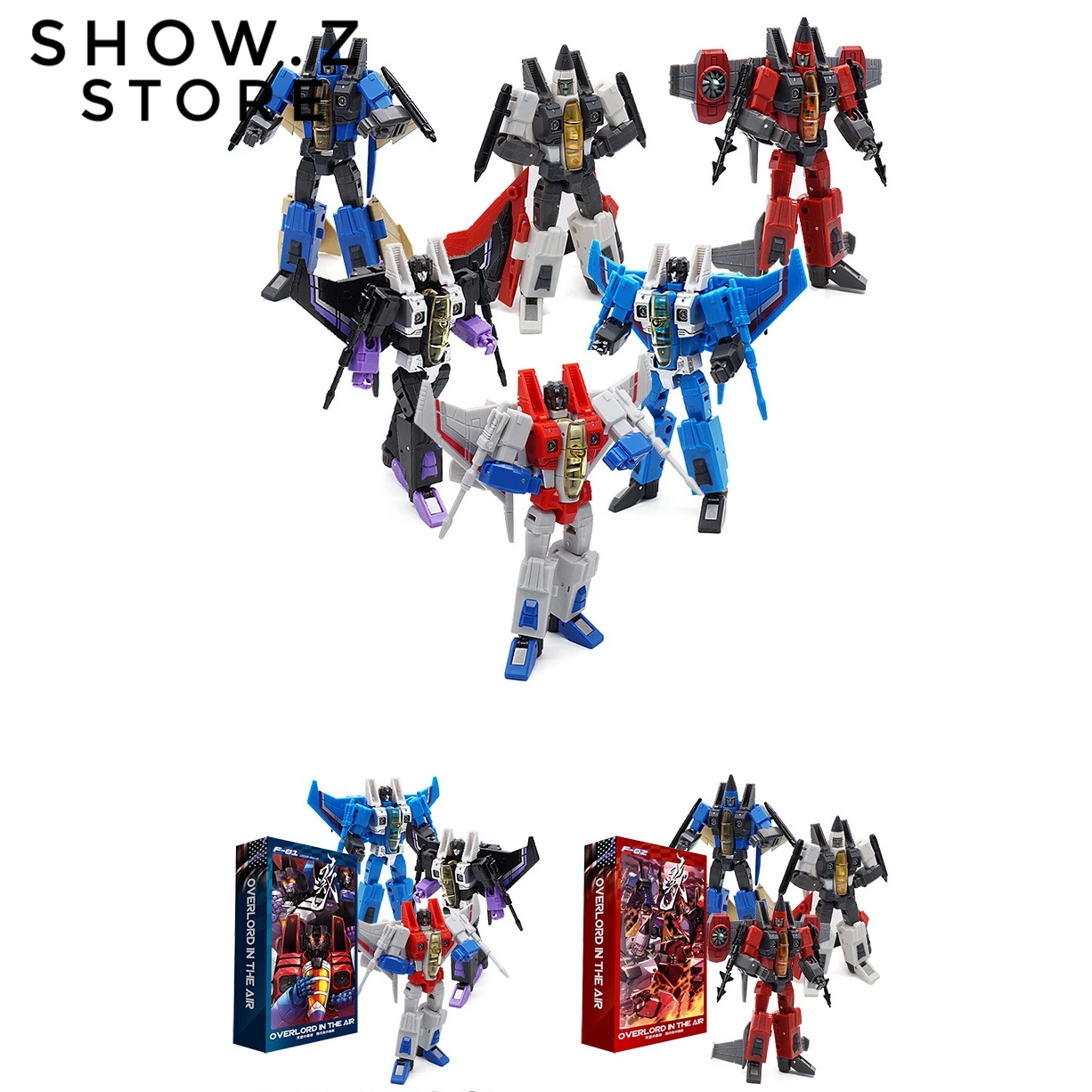 MechFansToys F-01 Overload Starscream Thundercracker Skywarp & F-02 Dirge Ramjet Thrust - Image 2