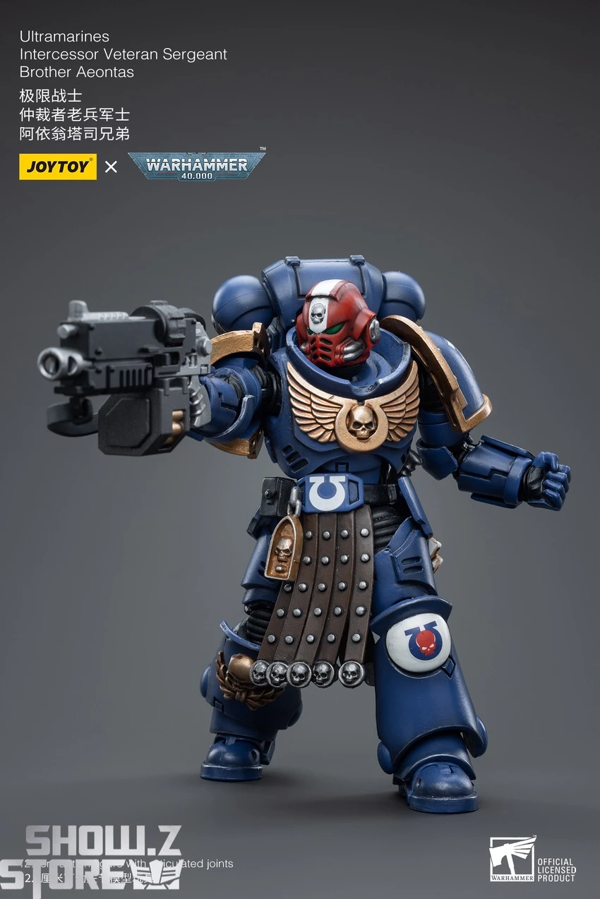 JoyToy Source 1/18 Warhammer 40K Ultramarines Intercessor Veteran Sergeant Brother Aeontas - Image 5