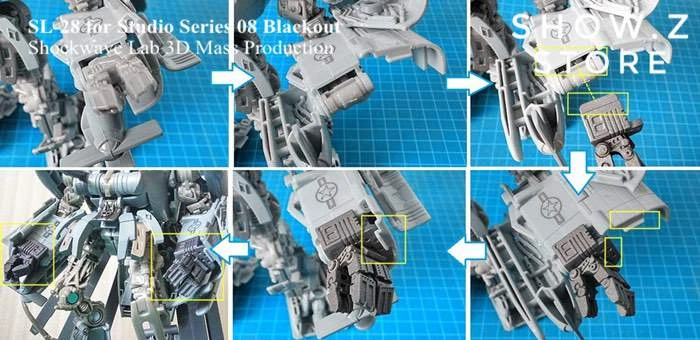 Shockwave Lab SL-28 Posable Hands For Studio Series SS-08 Blackout Upgrade Kit - Image 3